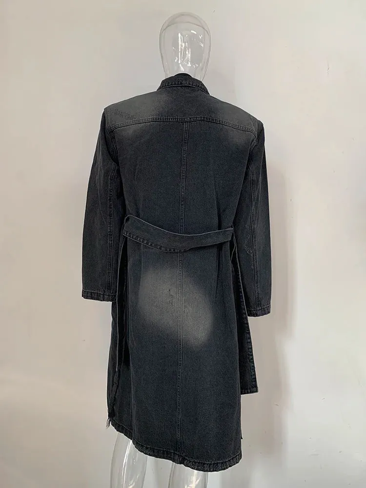 Men's Prestige Washed Denim Trench Coat