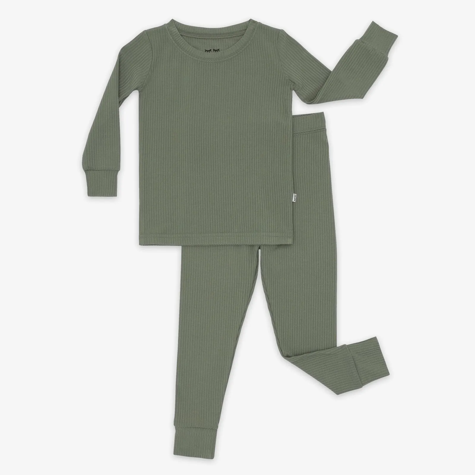 Moss Ribbed Two-Piece Pajama Set