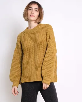 Notched Hem Sweater –Ochre