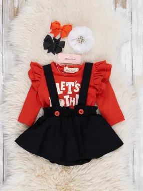 Orange & Black Football Bloomers Outfit