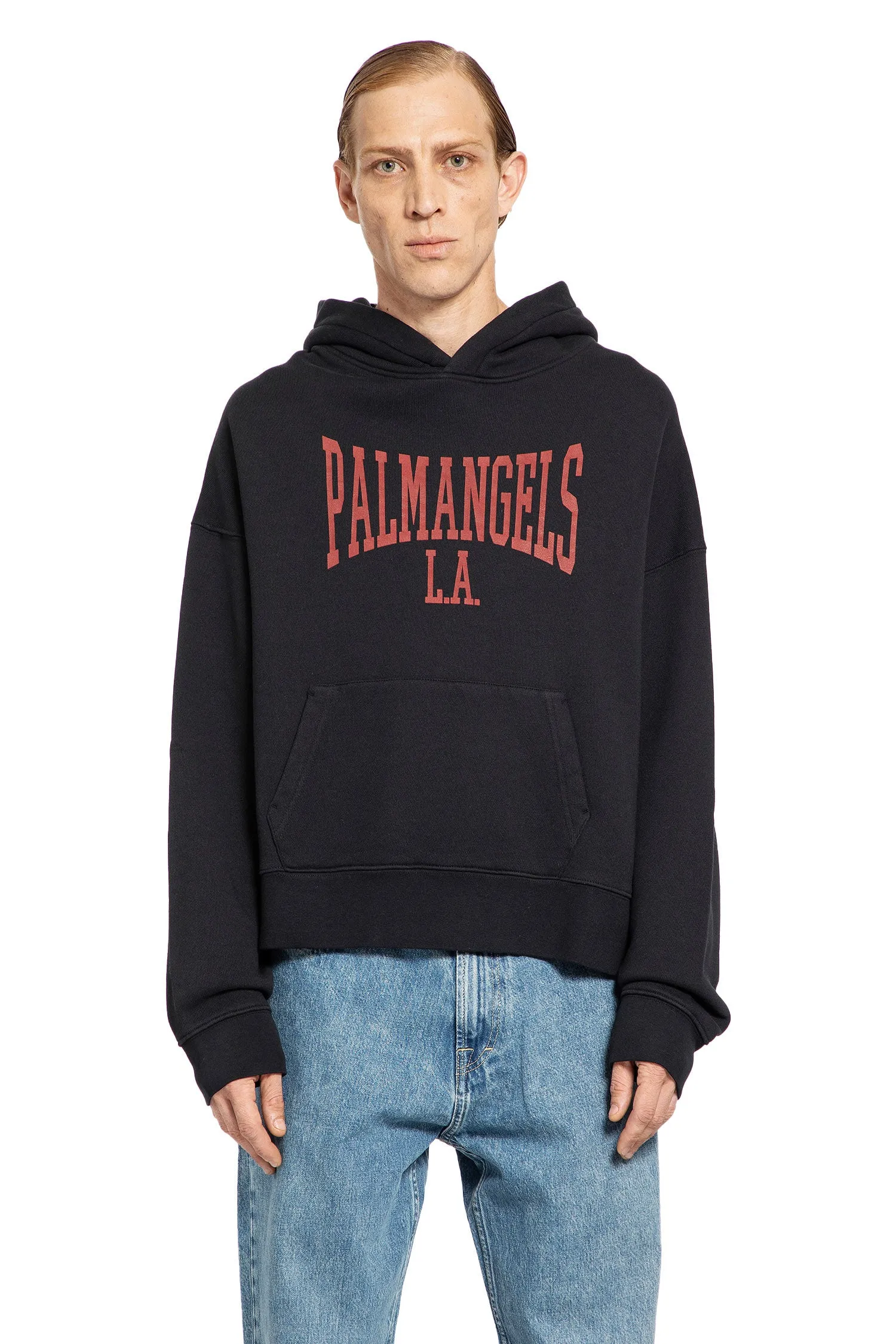 PALM ANGELS MAN BLACK SWEATSHIRTS