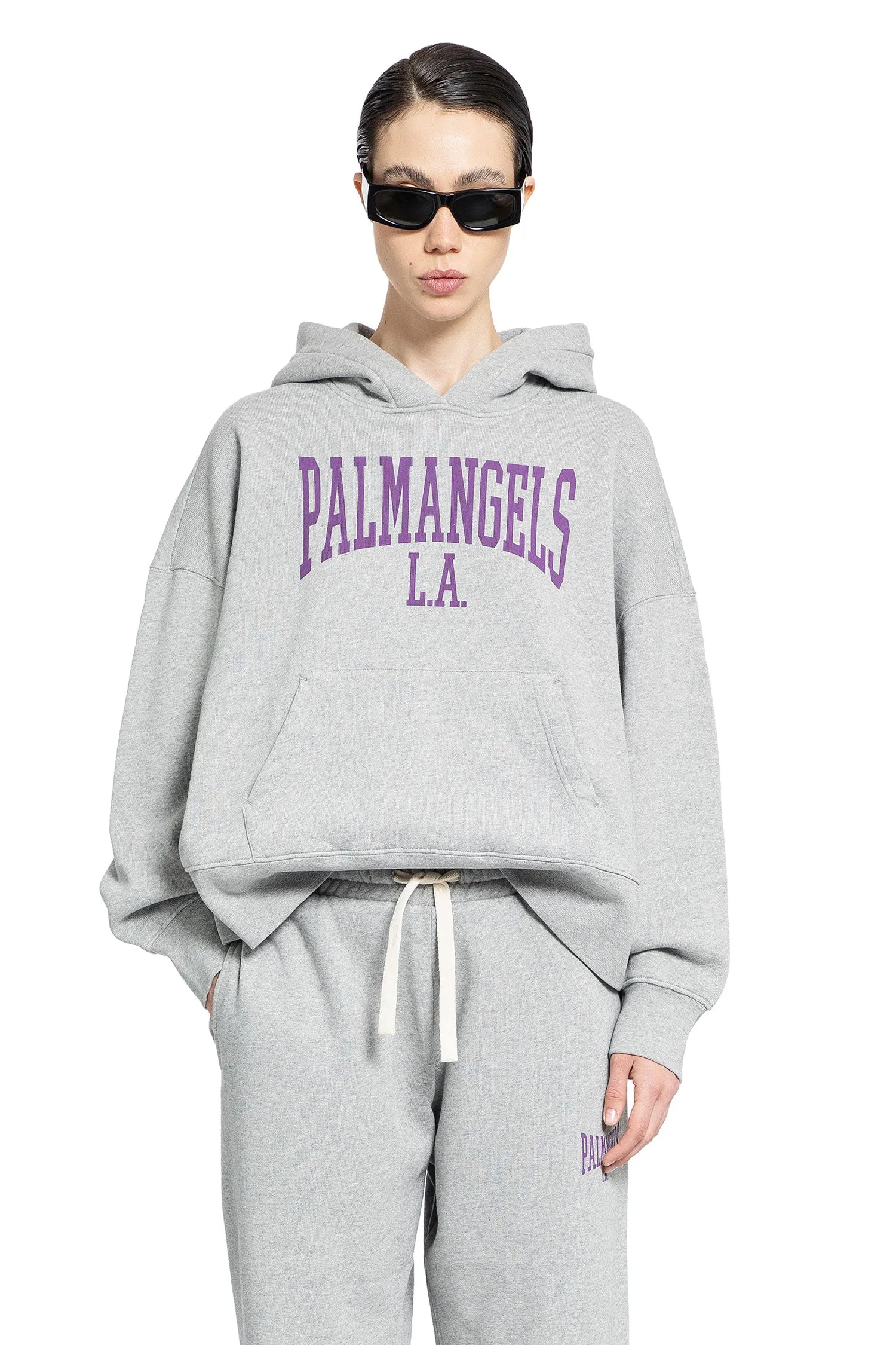 PALM ANGELS WOMAN GREY SWEATSHIRTS