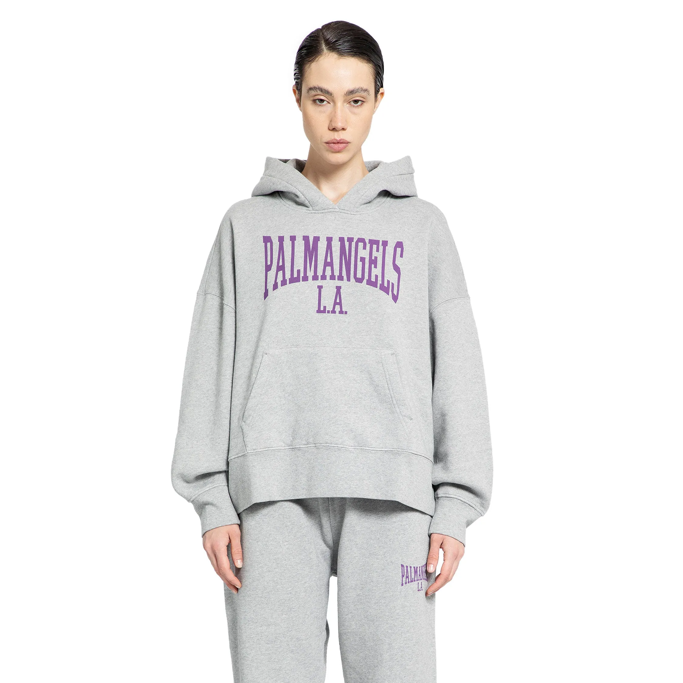 PALM ANGELS WOMAN GREY SWEATSHIRTS