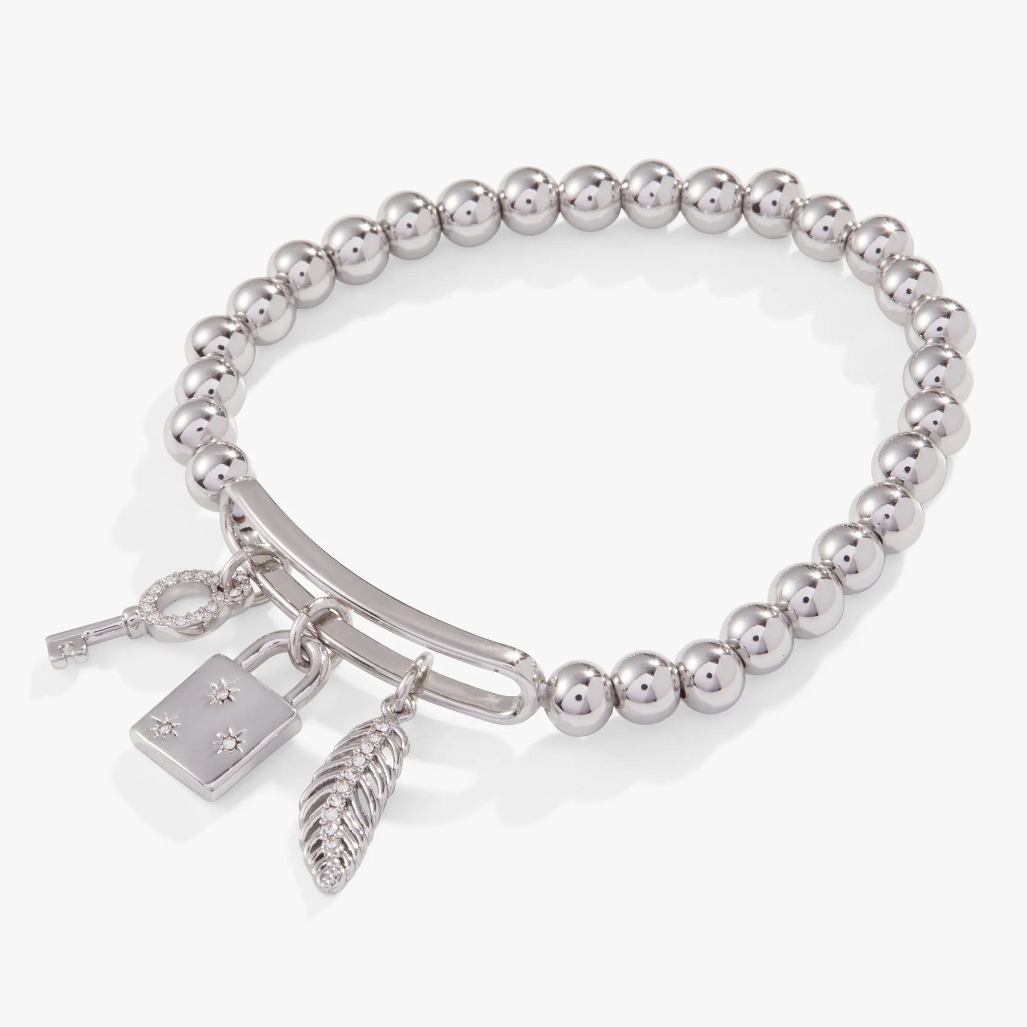 Pavé Lock   Key Stretch Bracelet