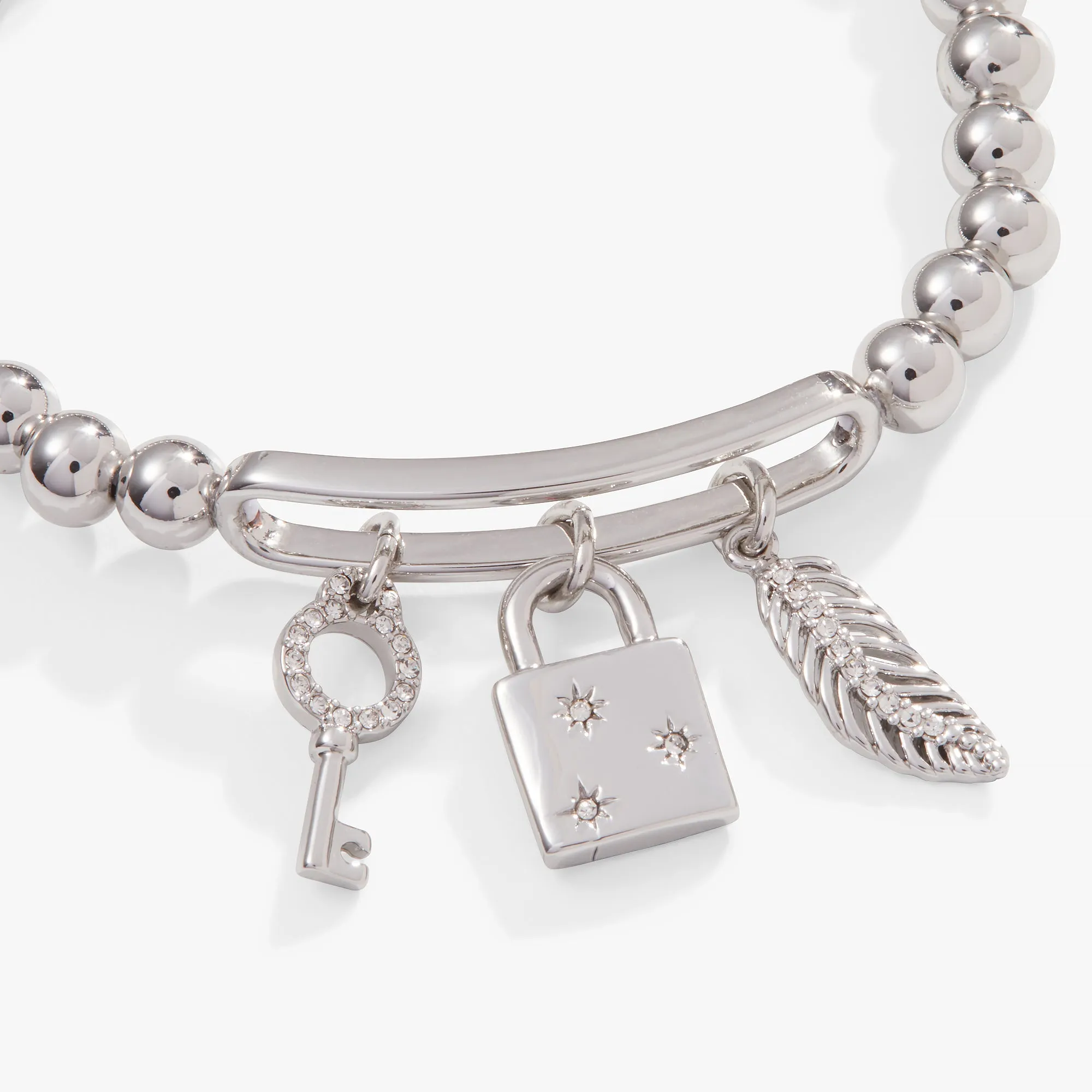 Pavé Lock   Key Stretch Bracelet