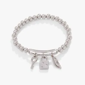 Pavé Lock   Key Stretch Bracelet