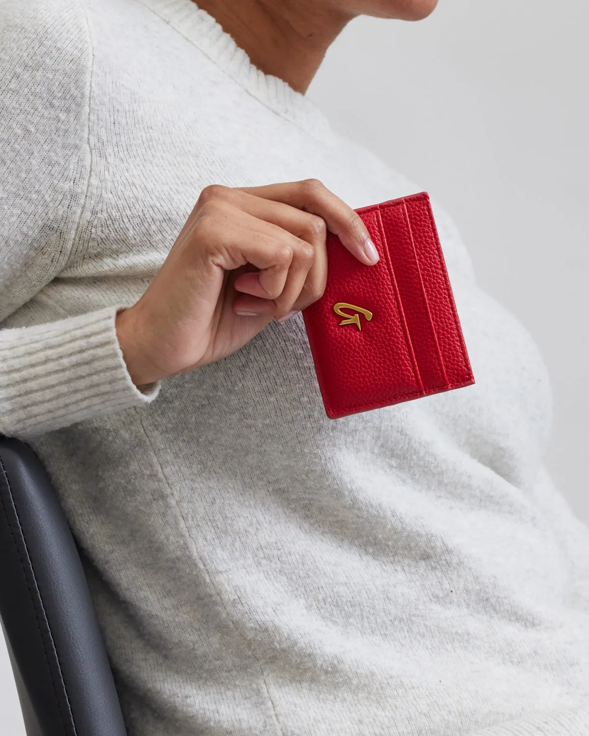 PEBBLE CARDHOLDER RED