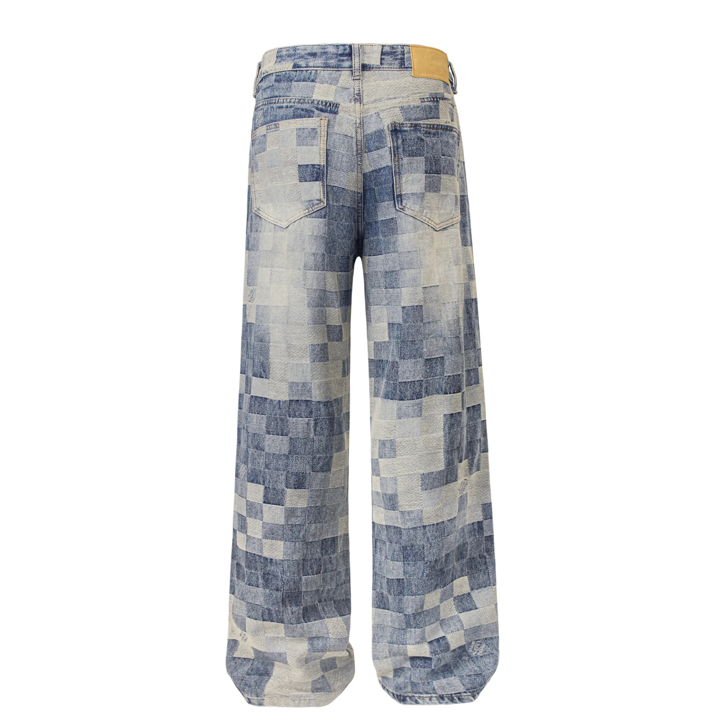 Pixel Patchwork | Faded Baggy Jeans