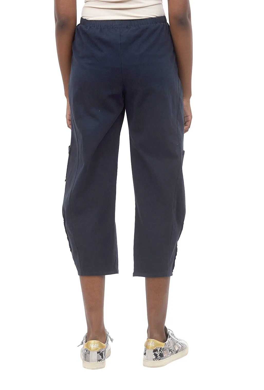 Pleat Cropped Pocket Pants, Ink