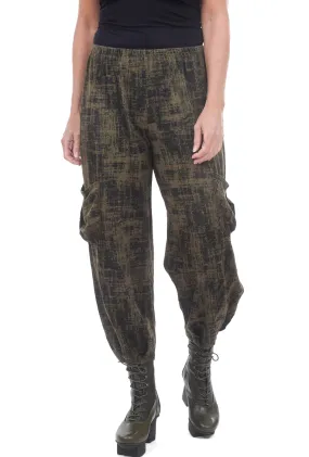 Print Side Pocket Crop Pant, Olive