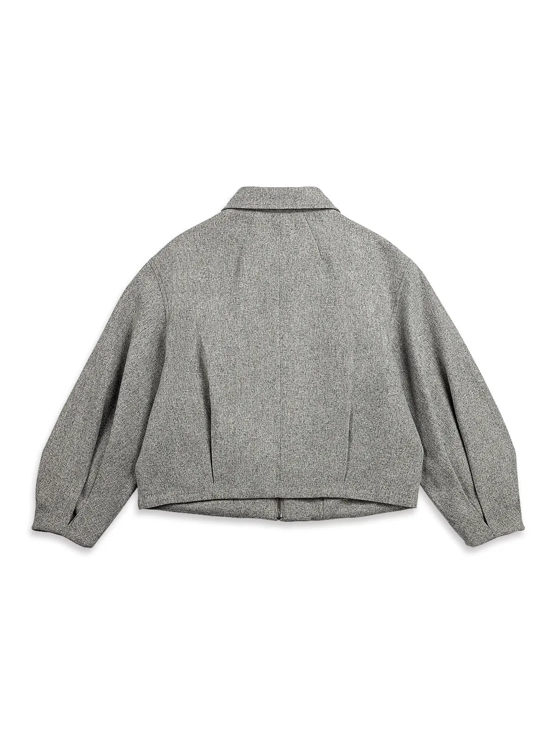 Puff Sleeve Zip Jacket Lt Grey Heather