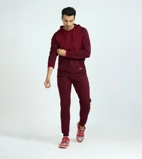 Quest French Terry Cotton Hoodie And Joggers Co-ord Set Scarlet Red