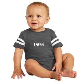 Rabbit Skins Infant Football Fine Jersey Bodysuit- I Love Wolverines