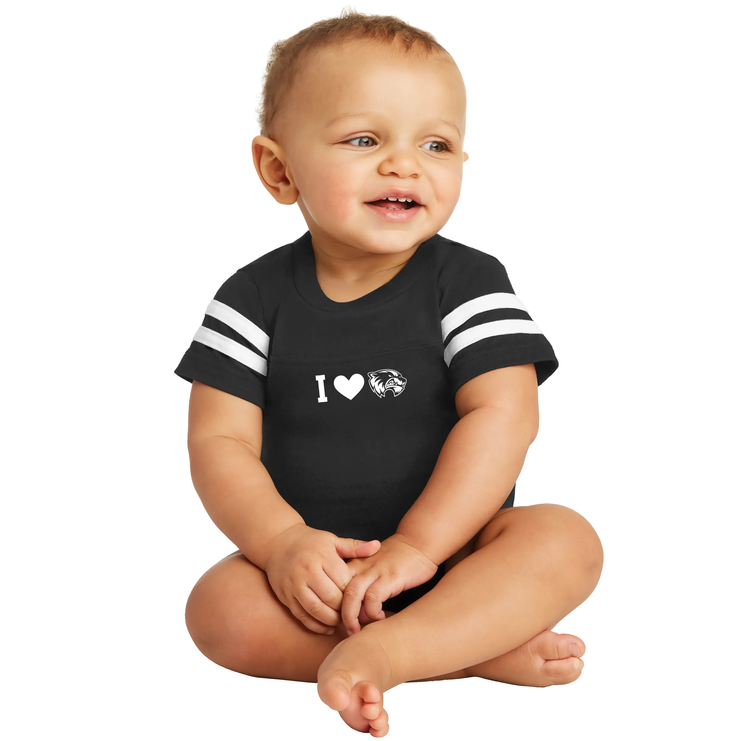 Rabbit Skins Infant Football Fine Jersey Bodysuit- I Love Wolverines