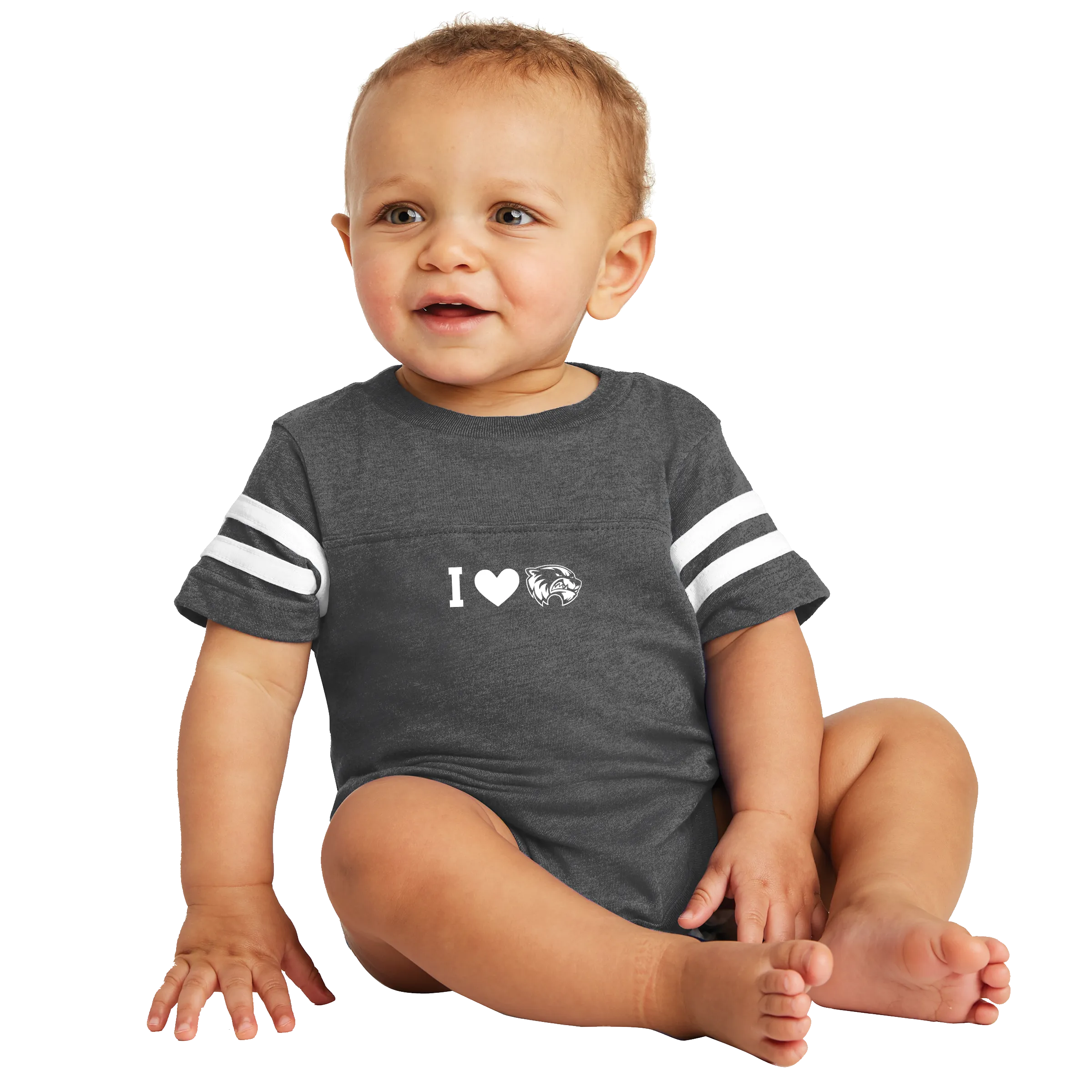 Rabbit Skins Infant Football Fine Jersey Bodysuit- I Love Wolverines