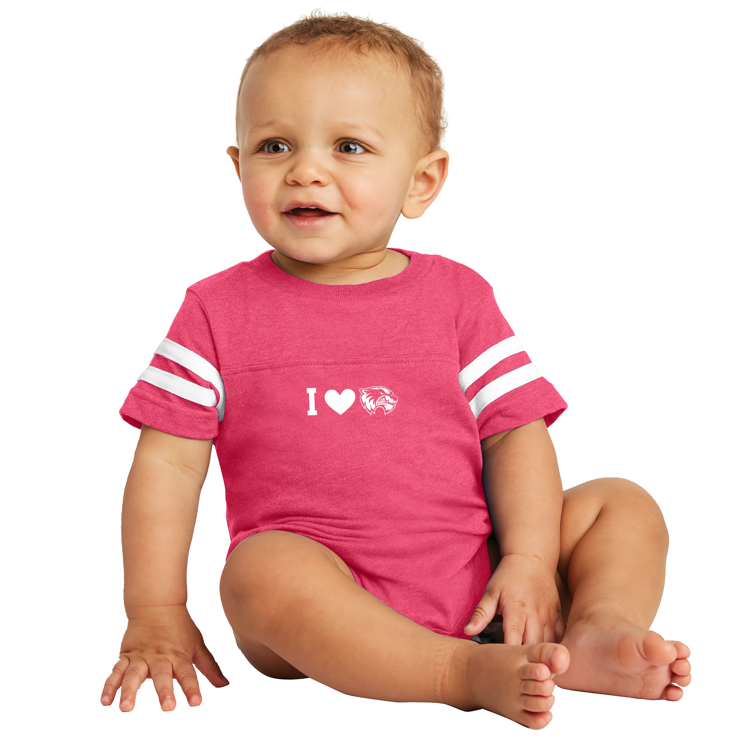 Rabbit Skins Infant Football Fine Jersey Bodysuit- I Love Wolverines