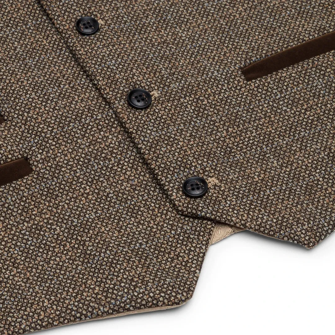 Ralph - Boys 3 Piece Brown Suit Tweed Check 1920s