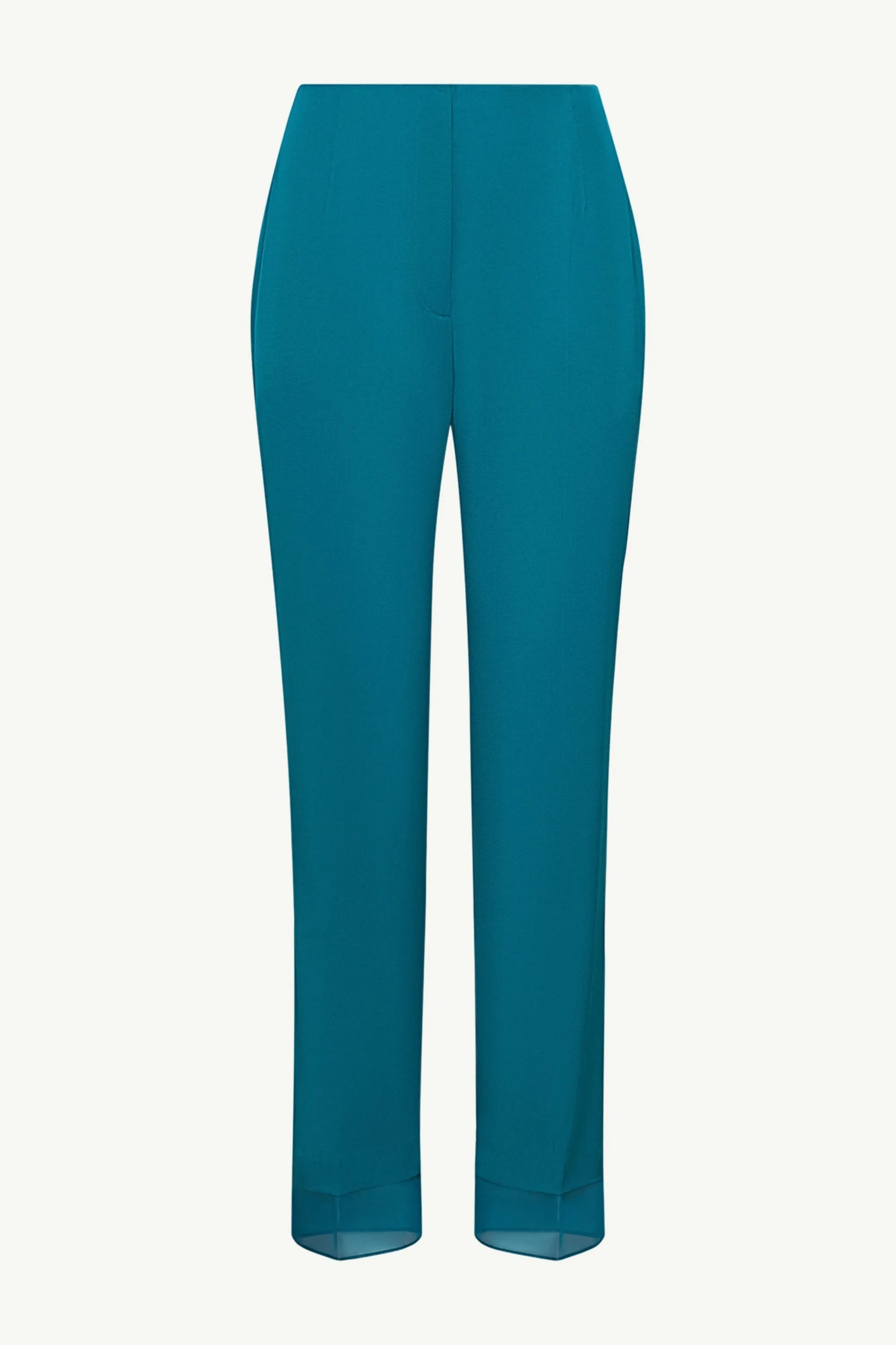 Rayan Organza Trim Trousers - Deep Lagoon