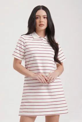 Relaxed Fit Striped Polo Dress