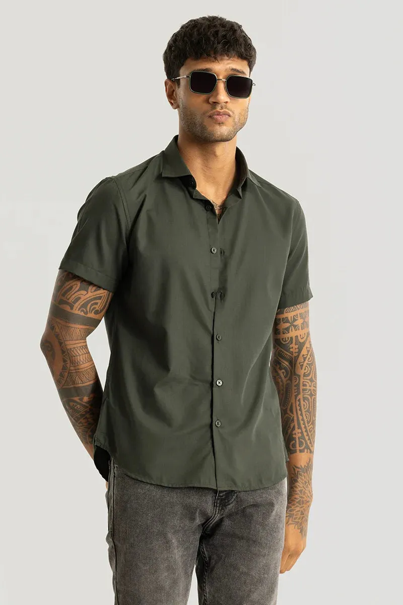 Rene Olive Plain Shirt