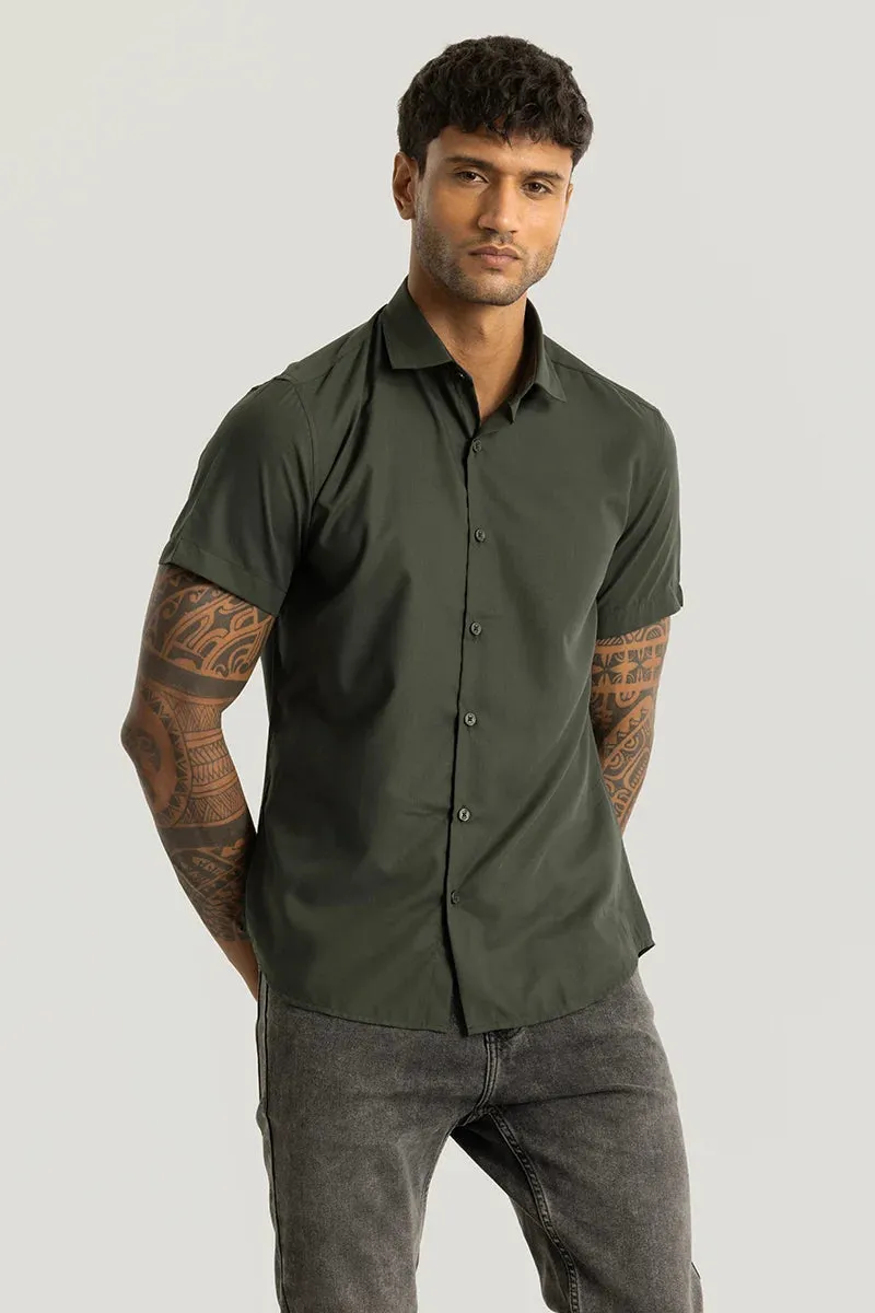 Rene Olive Plain Shirt