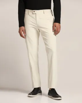 Slim Comfort B-95 Formal Beige Solid Trouser - Corduroy