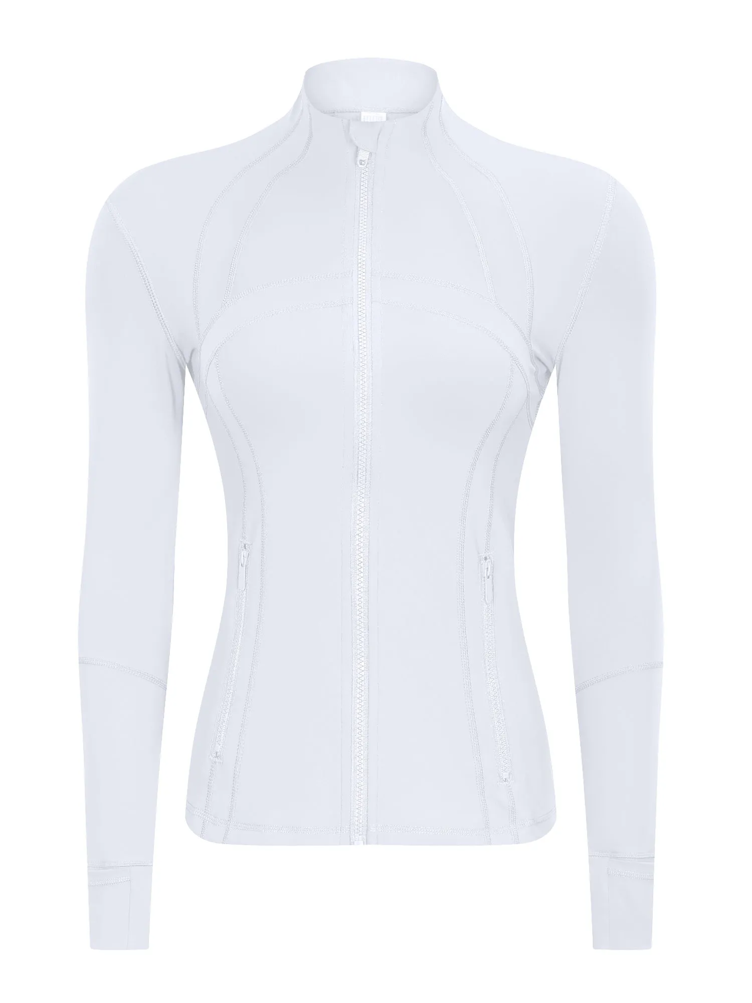 Stretch Full Zip Long Sleeve Sports Top with Pockets