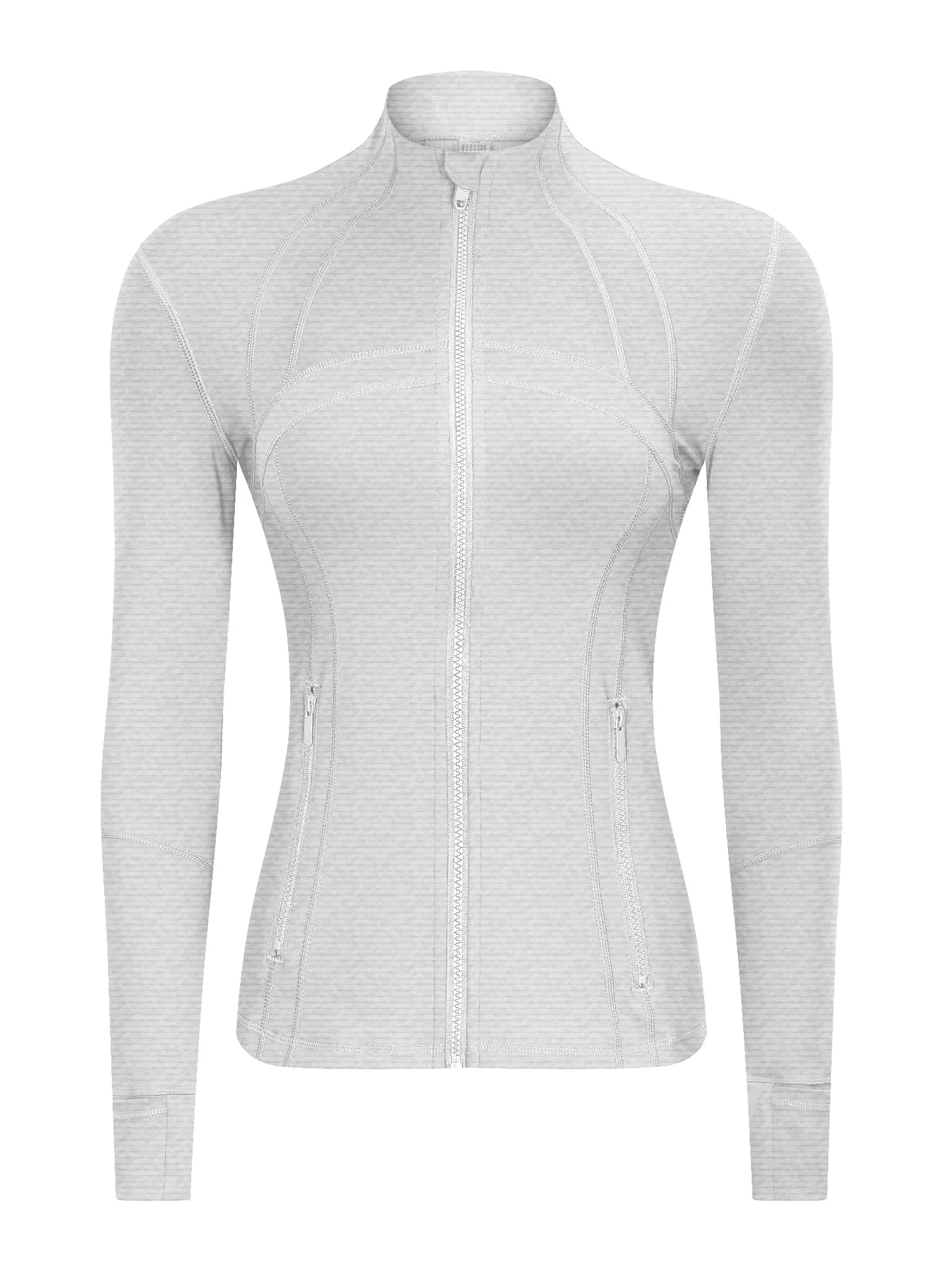 Stretch Full Zip Long Sleeve Sports Top with Pockets