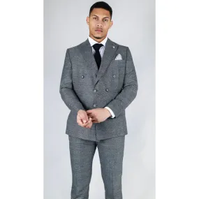 STZ90 - Men's Grey Double Breasted 2 Piece Suit