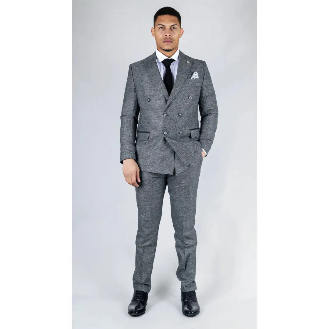 STZ90 - Men's Grey Double Breasted 2 Piece Suit