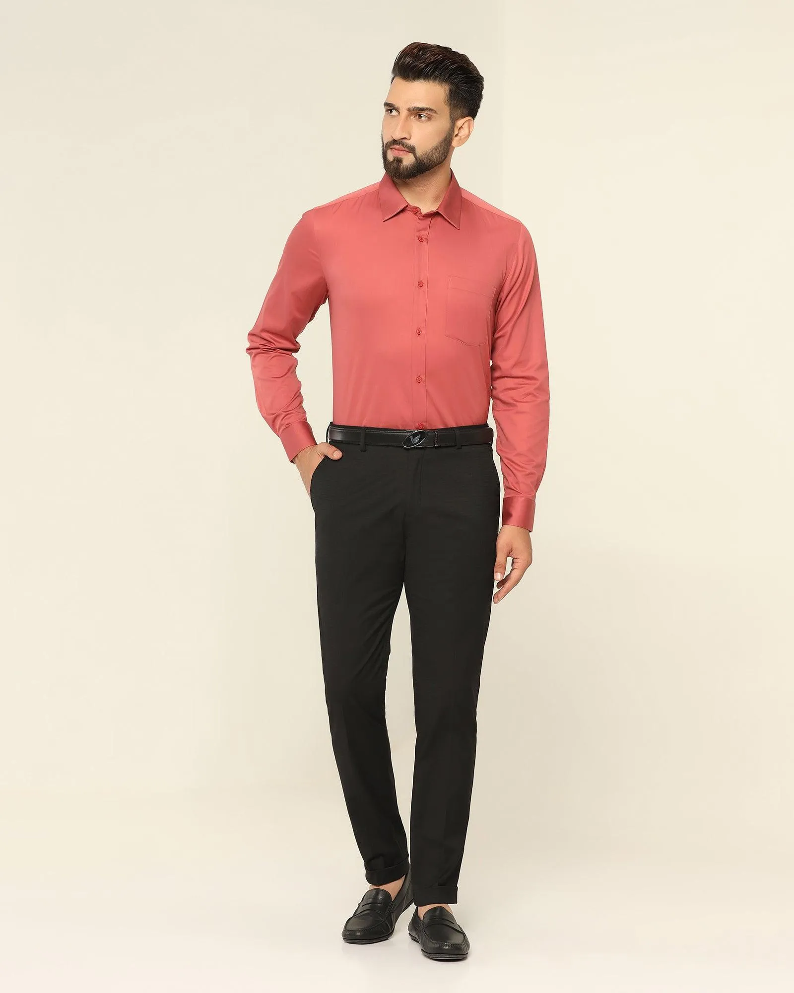 TechPro Super Slim Phoenix Formal Black Striped Trouser - Tofort