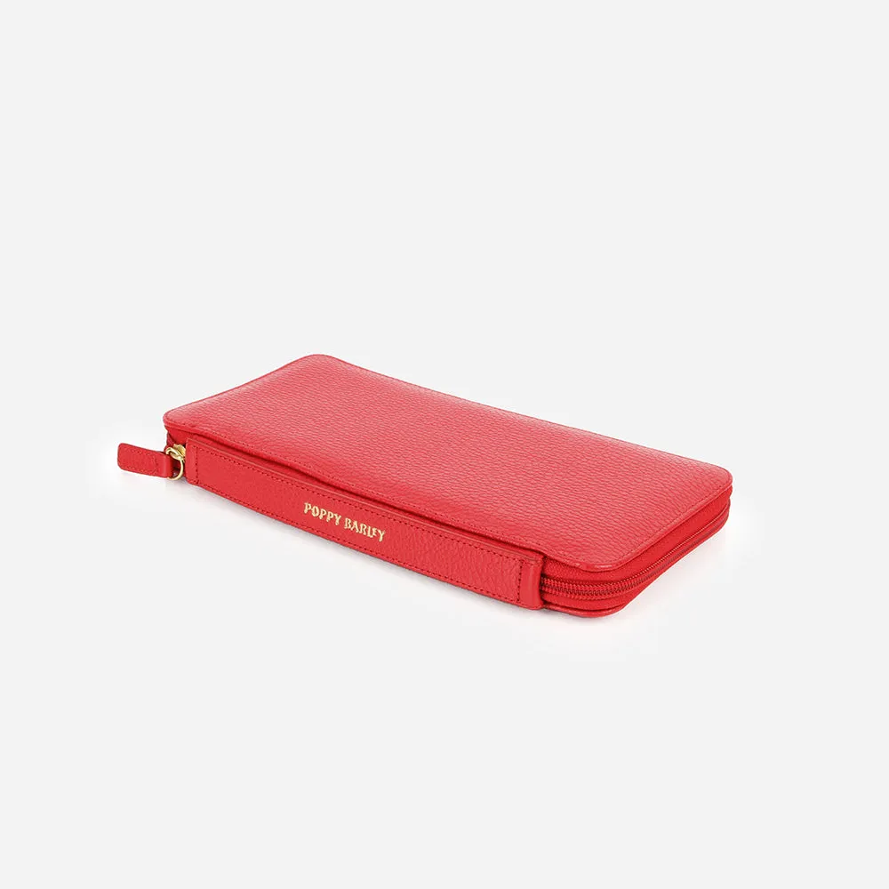 The Four Person Family Passport Holder Racing Red Pebble