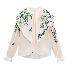 The Vine Long-Sleeve Chiffon Blouse