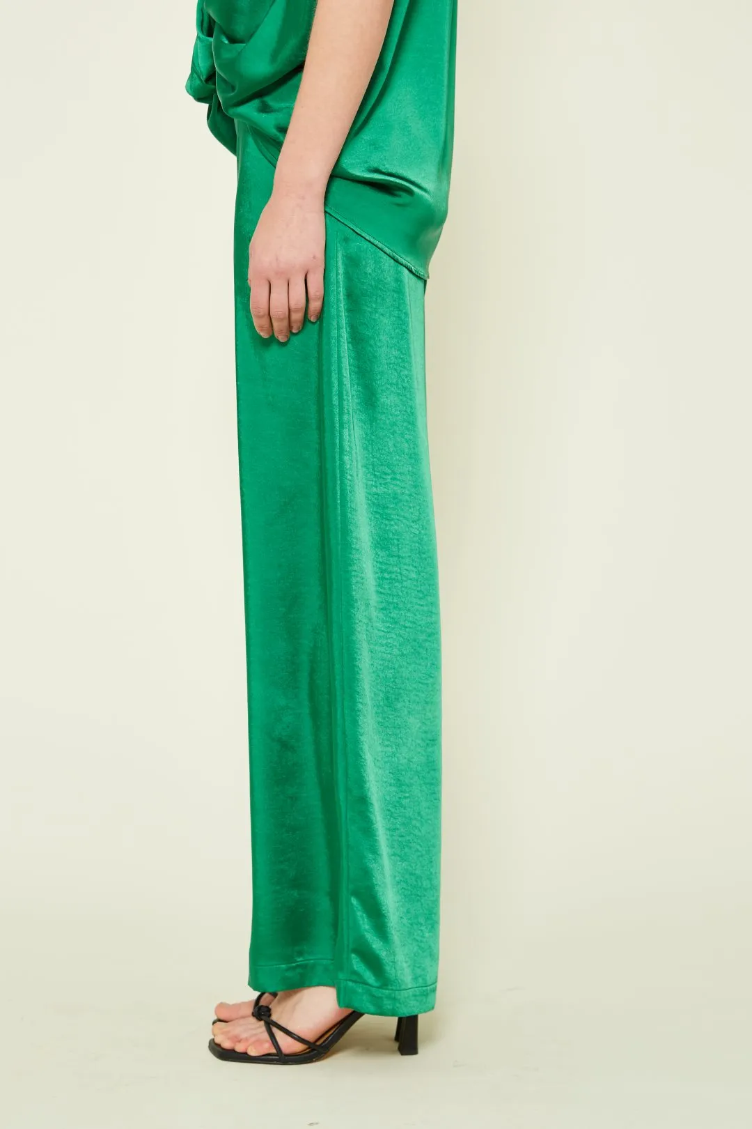 Van-Dos Green Satin Trousers