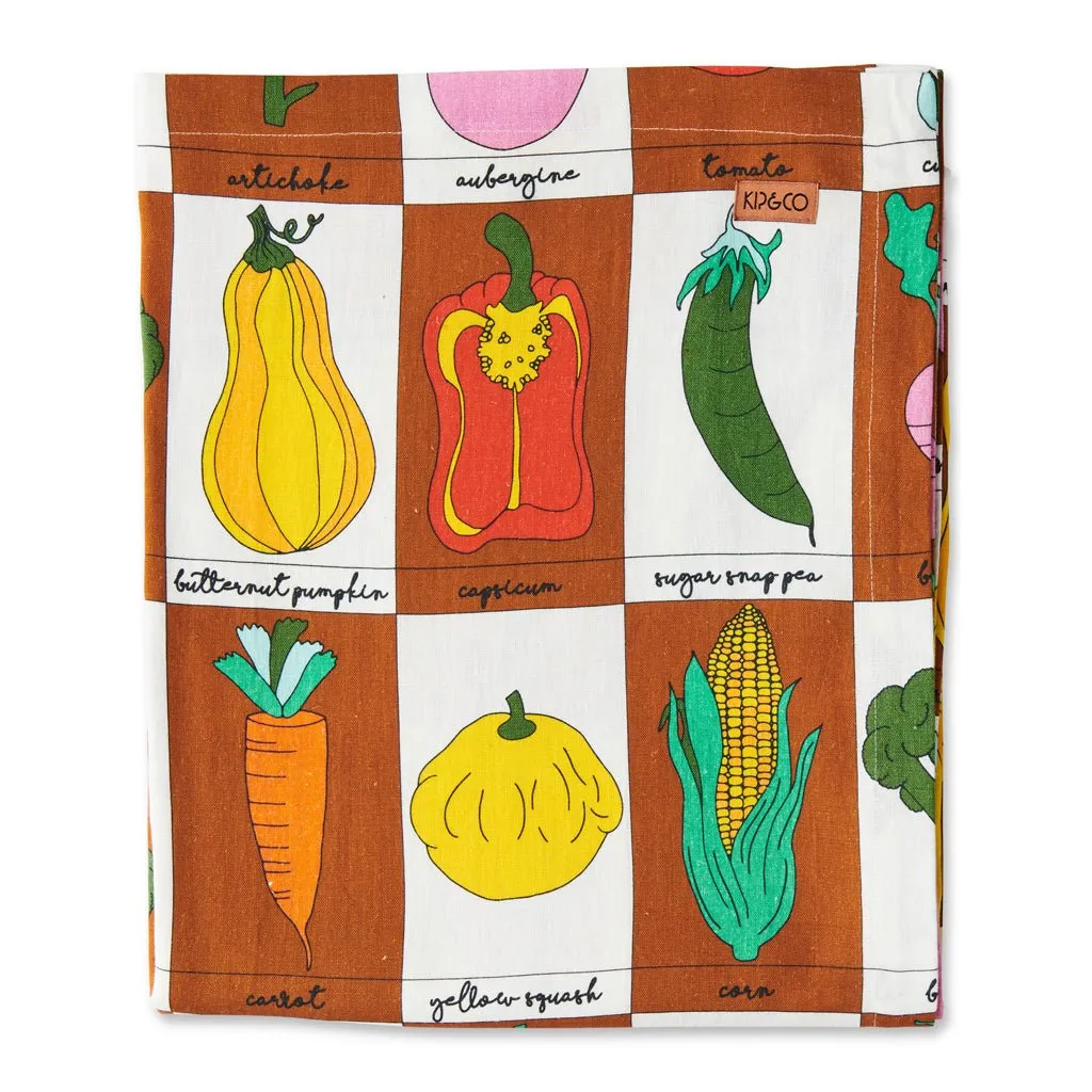 Vegie Box Linen Round Tablecloth One Size