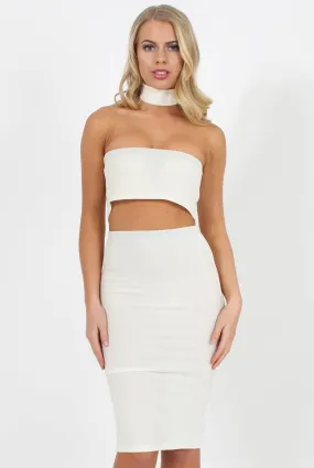 White Two piece with Choker - Hope