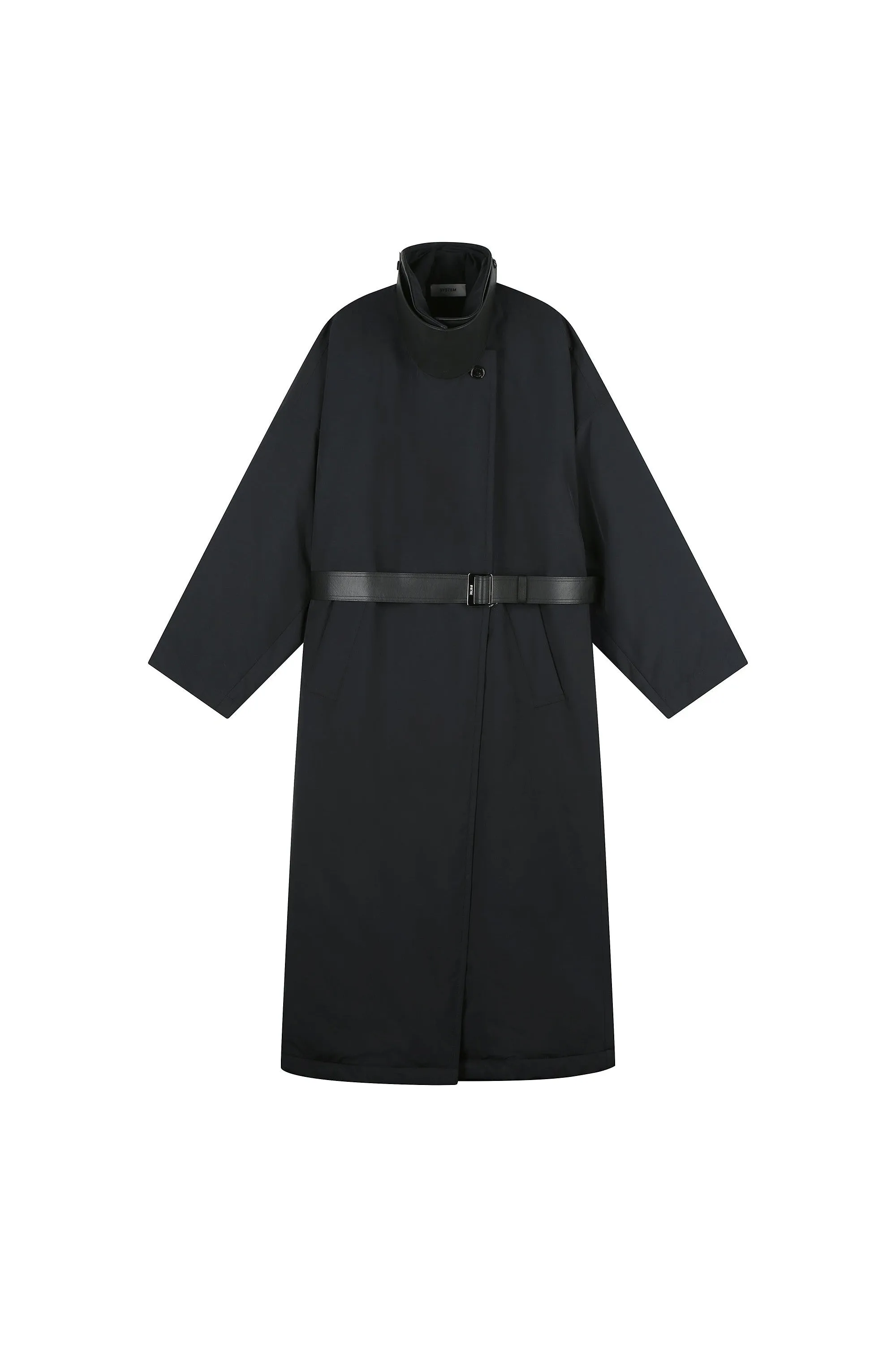 Women Padded Long Trench Coat With Belt