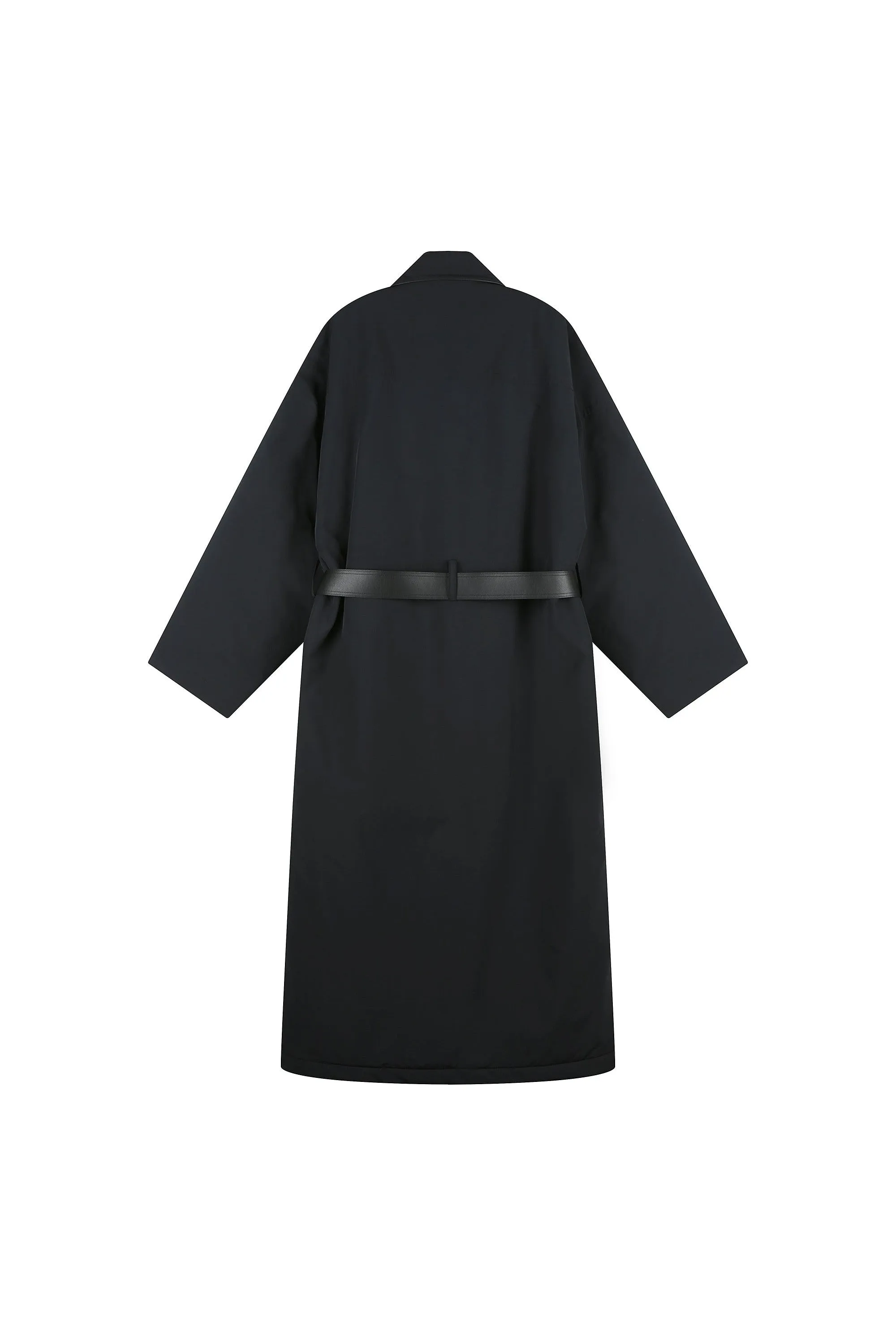 Women Padded Long Trench Coat With Belt