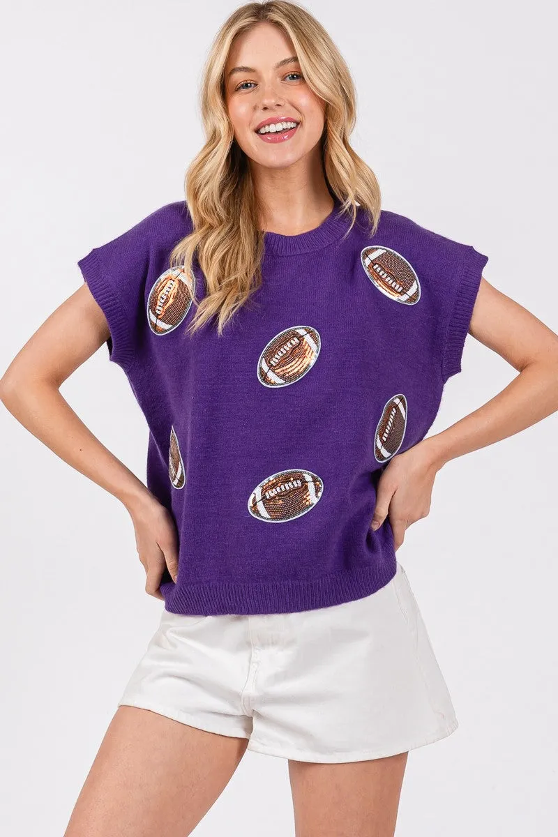 Women's Gameday Football Patch Sweater Top