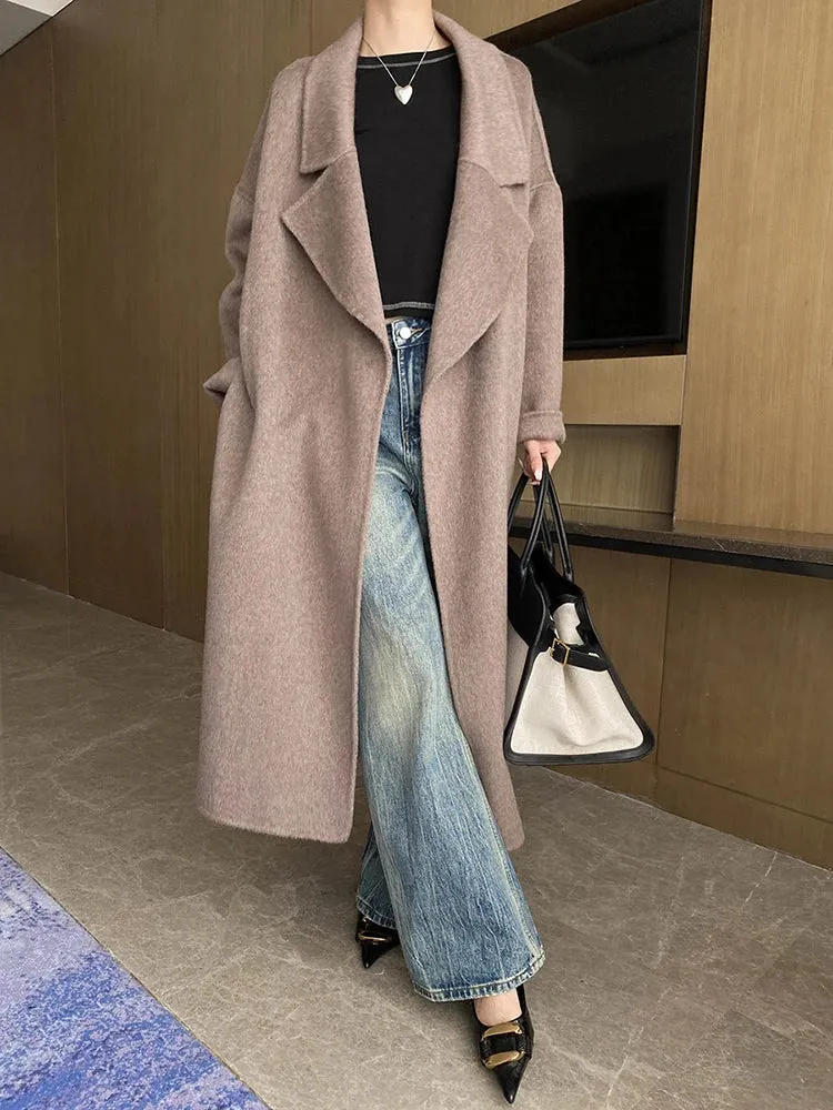 Women's Petite Wool-Blend Long Jacket Coat