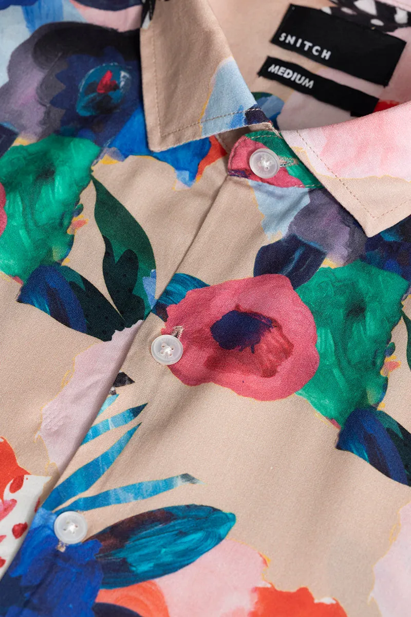 Wrapped Floral Peach Shirt