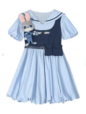 Zootopia Judy Two-Piece Puff Sleeve Bud Dress