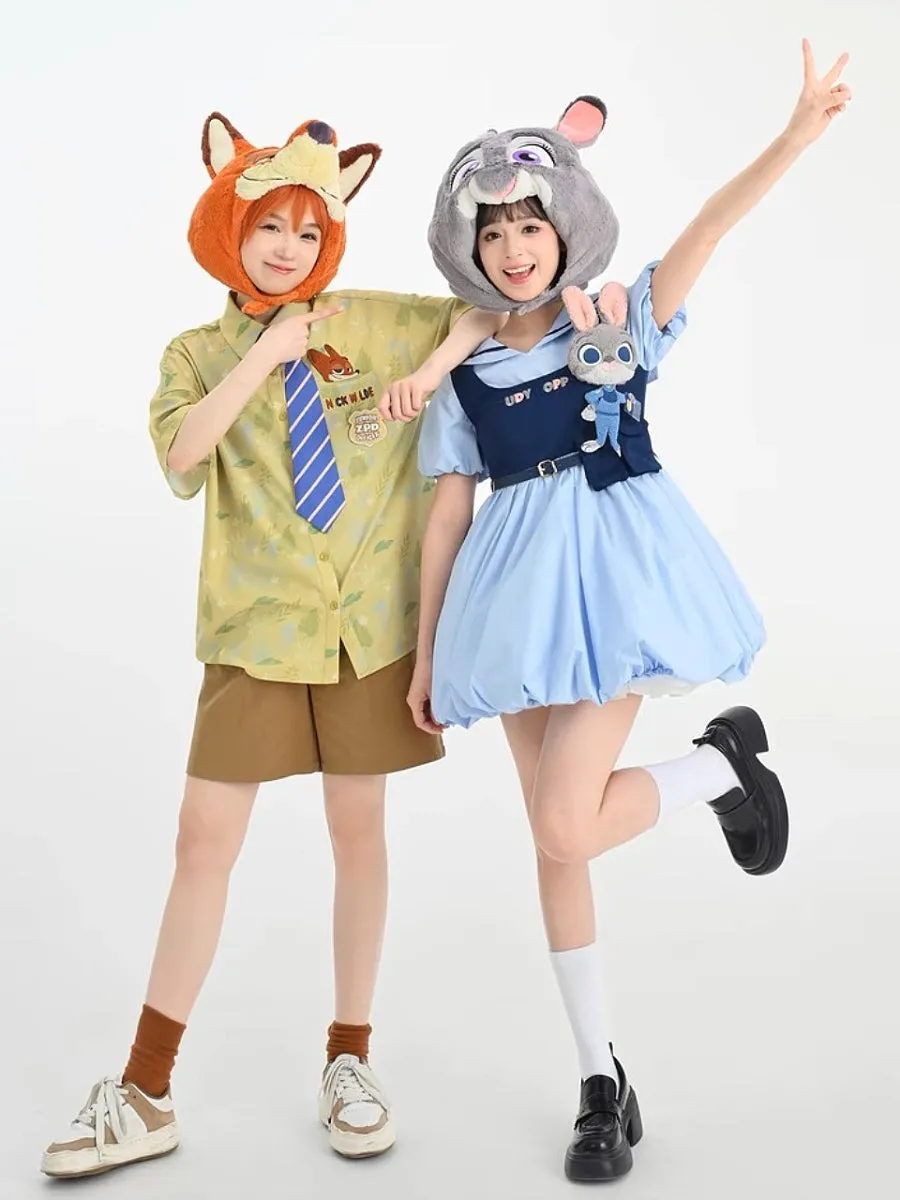 Zootopia Judy Two-Piece Puff Sleeve Bud Dress